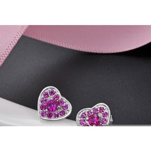 Ear Nail Simple, Sweet and Perfect Drill Love Peach Heart Ear Nail Lady Fashion Ear Jewelry Students Hundred Earrings