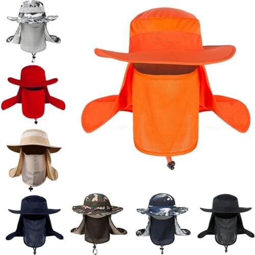 Outdoor Hiking Camping Windproof Hat Sunshade Cap Detachable Removable Ear Neck Cover Fishermen Hat Fishing Flap Caps