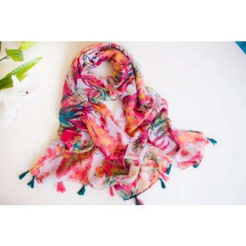 2018 New Ombre Flower Pattern Tassel Scarves Shawls Women Floral Foulard Tassel Muffler Hijab Muffler Wholesale 10pcs/lot