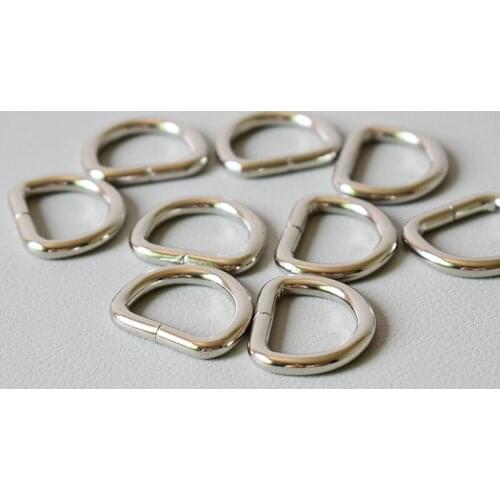 100 Pcs/Lot silver Non Welded Metal Flat D Dee Rings D-rings 3/4Inch(20mm) Webbing Diy Backpacks Straps Bags Pet Collar