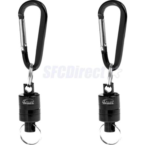 2 Pieces Stainless Steel Magnetic Release Clip Landing Net Holder Quick Release Fly Fishing Tool Black