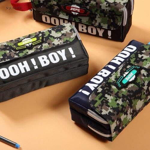 2021 Creative Large Capacity Writing Case Camo Style Cartoon Paint Pouch Boys Bag Student Stationery Office Learning Supplies