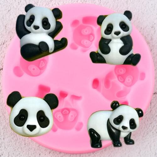 3D Cute Panda Bear Silicone Molds DIY Chocolate Candy Clay Mold Cupcake Baking Fondant Cake Decorating Tools Soap Resin Moulds