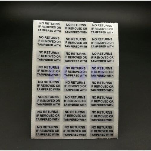 500pcs Warranty Sticker No Return If Removed Or Tempered With 0.78x0.39" ( 20x10mm ) Security Seal Tamper Proof Stickers