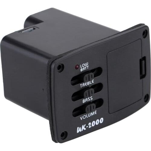 Acoustic Guitar Bass Treble Tone and Volume Control EQ Equalizer Preamp Piezo Pickup Tuner Amplifier with Active Line 6.35MM