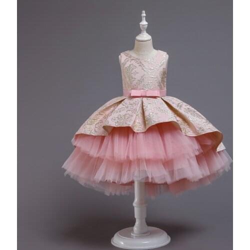 Toddler Infant Flower Vintage Embroidery Baby Girls Dress Opening Ceremony Clothing Tutu Party Girls Princess Dress Kids Vestido