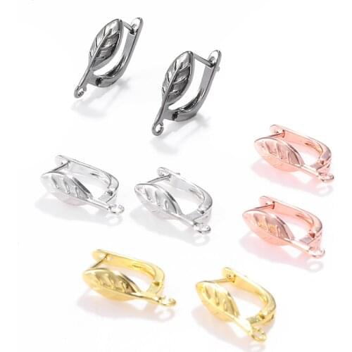 1pair new leaf shape ear buckle ear ring for jewelry making DIY handmade accessories for women earrings charm
