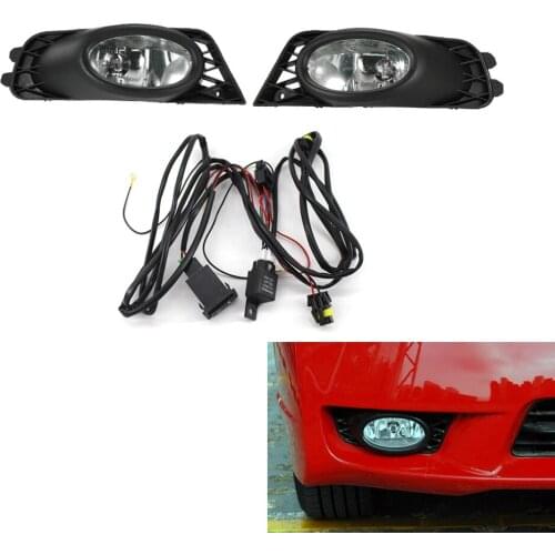 Set Fog Light Lamp with Grille Grill For Honda Civic 4 Door Mugen 09-11 Clear DX Sedan HO2592124\HO2593124