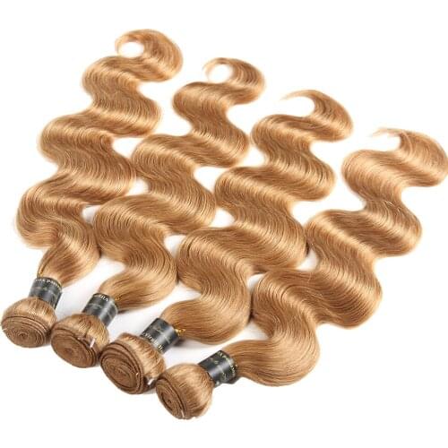 Honey Blonde Bundles Malaysian Body Wave Human Hair Bundles Vendors Wholesale #27 Remy Human Hair Weave Extensions 10-26inch