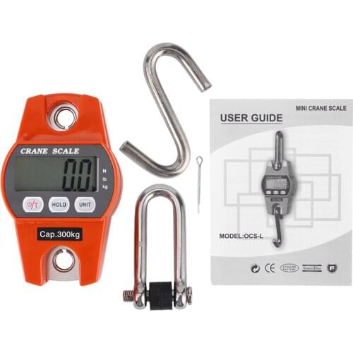 Mini Portable Digital LCD Display Hanging Scale Electric Weighting Scales 300kg/600lb Orange