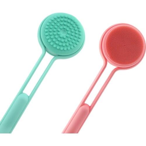 Bathroom multifunctional electric silicone massage comfortable and relaxing long handle round bath brush
