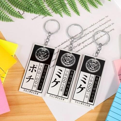 New Anime Kakegurui: Compulsive Gambler Yumeko Jabami Ryouta Suzui Mary Saotome Cosplay Keychains key Finder Keychain Chest Card