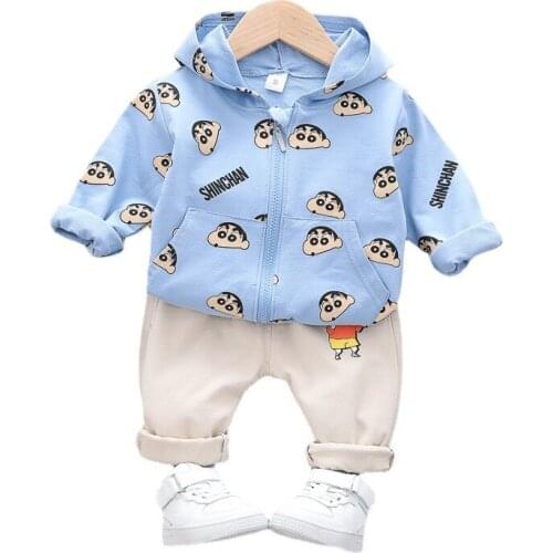 New Spring Autumn Baby Girls Clothes Suit Children Boys Fashion Hooded Jacket Pants 2Pcs/Set Toddler Sport Costume Kids Clothing