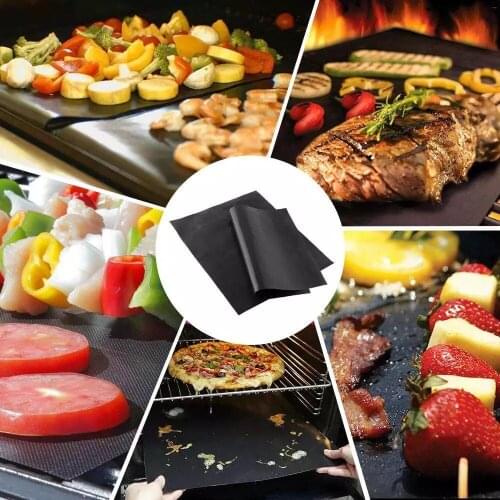 Extra Easy To Clean Thick Heat Resistant BBQ Grill Mat Baking Reusable Non-Stick Barbecue Cooking Grilling Sheet Liner BBQ Tool