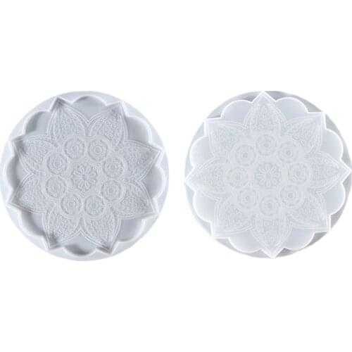 Mandala Coaster Epoxy Resin Mold Cup Mat Placemat Casting Silicone Mould DIY Crafts Home Decorations Making Tool