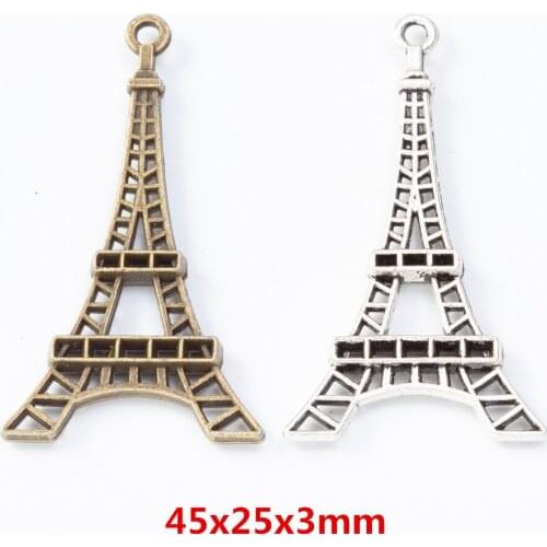 25 pieces of retro metal zinc alloy tower Pendant for DIY handmade jewelry necklace making 8039