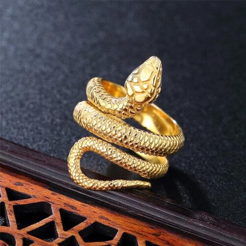 Simple Stainless Steel Snake Ring For Men Women Punk Hip Hop Fashion Couple Ring Mens Gold Ring Jewelry For The Best Him Gift