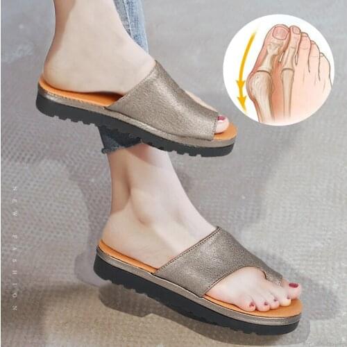 Drop Ship Hot Summer Big Toe Correction Toe Separators Shoes Comfy Platform Sandal Shoes Sandals Orthopedic PU Foot Care Tool