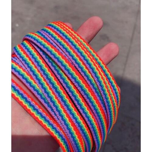 Rainbow Shoelace Gradient Color Low-cut High Top Canvas Shoes Laces Rainbow Personalized Printing Shoelaces Accesories