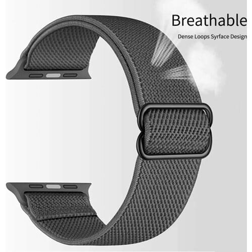 Adjustable Elastic Nylon Solo Loop Scrunchie Strap for Apple watch band 44mm 40mm 38mm 42mm bracelet iWatch series 6 5 watchband