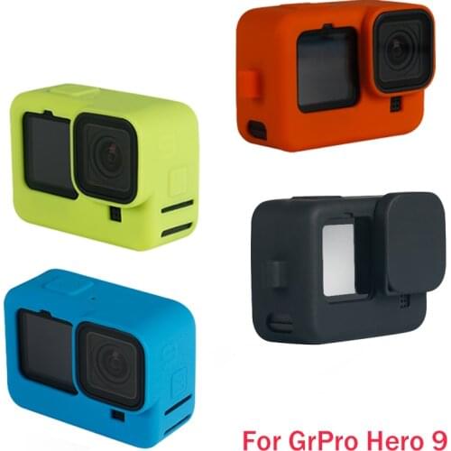 For GoPro Hero 9 Silicone Case Lens Cap Protective Cover Cage for GoPro Hero 9 Black Accessories Go Pro 9 GoPro9 Hero9