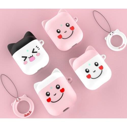 Cute Cartoon Anti-static Wireless Bluetooth Earphones Silicone Scratch Protective Cover For AirPods 1/2 Headset Accessories