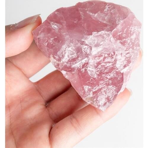 Spooradic 1pc Natural Mineral Rose Quartz Crystal Raw Healing Stone Specimen Pink Crystals Chakra Energy Stones Modern Decor