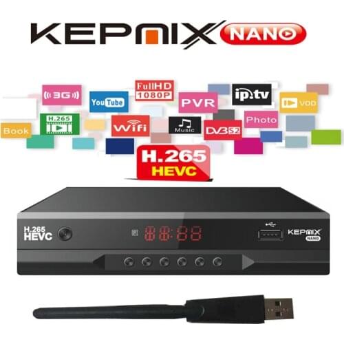 Hevc Satellite Receiver Kepnix nano 5pcs h.265 Support PowerVu Biss cam Y0autube Wifi ac3