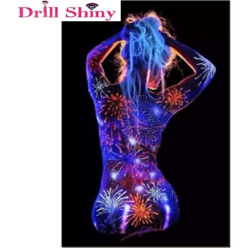 Drill Shiny 5D DIY Diamond Painting Light Body Full Square Mosaic Creative Handmade Diamond Embroidery Portrait Cross Stitch
