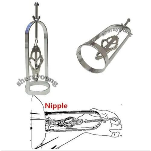 Female Adjustable Metal Stainless Steel Nipple Clips Clamps Nipple Stretching Device Breast Stimulator Bondage BDSM Sex Toy