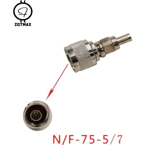 ZQTMAX N Male Plug to F Female Jack RF Coaxial Adapter Connector rg6 75-5 cable connector, 4pcs