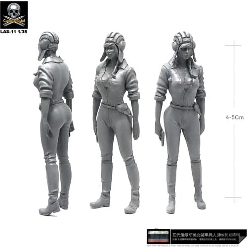 1/35 Model Kits Resin Soldier Of Russian Beauty Armored Soldier Unmounted LAS-11