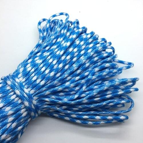 10yds/Lot Mxi color Paracord Bracelets Rope 7 Strand Parachute Cord CAMPING HiKING #Sky blue+White