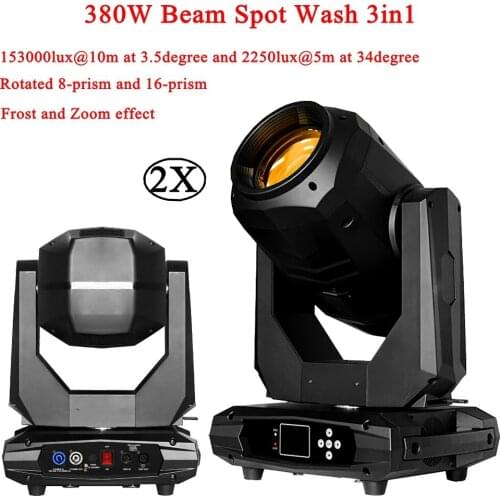 2Pcs/Lot Hot Sale New Stage Effect Lighting 380W 18R Beam Spot Wash 3in1 Moving Head Light Plus ZOOM Features 20/24 DMX Channel