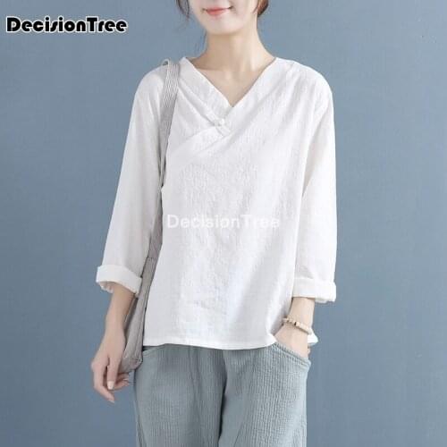 2021 cheongsam blouse qipao tops chinese traditional shirt chinese blouse traditional chinese linen cheongsam blouse for women