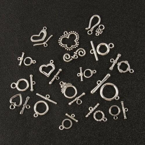 Antique Silver Color OT Clasps Hooks Metal Fastener Bracelet Toggle Clasps Buckle Connector for Jewelry Making Diy Accessories