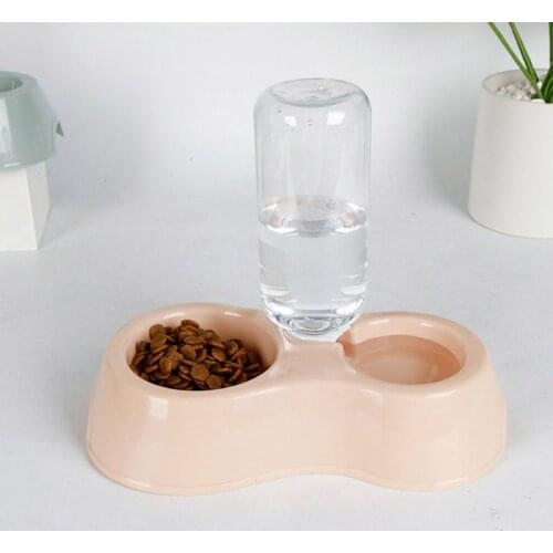 Pet Bowl Automatic Feeder Dog Cat Food Bowl With Water Bottle Dispenser Dog Cat Water and Food Bowl Set Pet Feedig Supplies