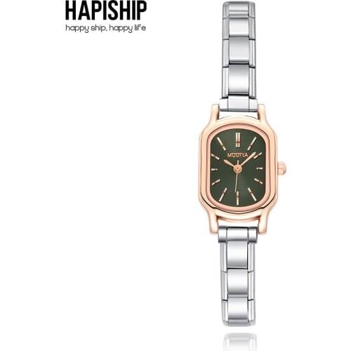 Hapiship 2021 Fashion Men Women Stainless Steel Ellipse Watch Bracelet Bangle For Party Friend Wife Birthday Jewelry Gift G006