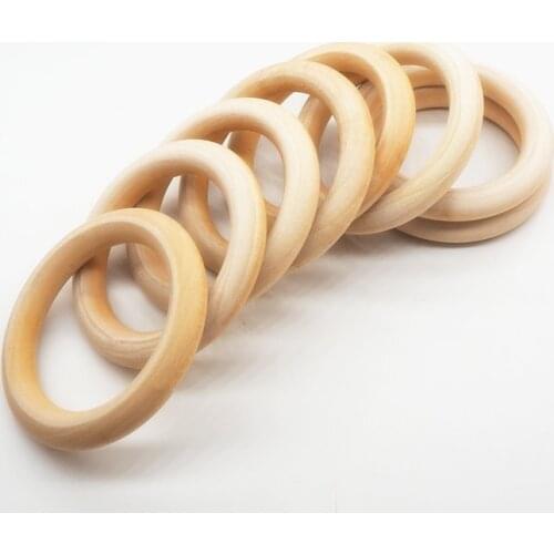 Chenkai 10pcs 70mm 2.75'' baby Wooden Teether Ring Nature Wooden Teething infant shower pacifier dummy chewing sensory 7cm toy