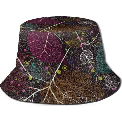 CINESSD 2021 New Fishermans Hat Unisex Fashion Bob Cap Transparent Leaves Hip Hop Gorros Panama Windproof outdoor Bucket Hat