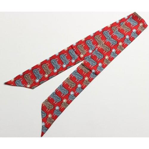 Red Orange 8*120cm Women Scarf Skinny Silk Scarves Bags Ribbon Tie Band Foulard Neckerchief Hair Neck Scarfs Wholesale