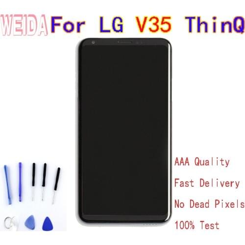 For LG V35 ThinQ LCD Display Touch Screen Digitizer Assembly Frame with free tool