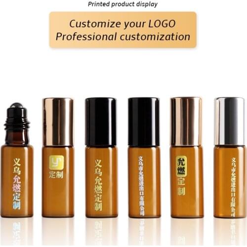 10Pieces/Lot 5 ML Roll On Portable Amber Glass Refillable Perfume Bottle Empty Essential Oil Case With Plastic Cap