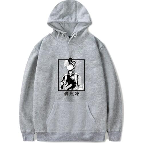 Hot Printed My hero academia Hoodies Men Women Sweatshirts Autumn Comic Hip Hop Hooded Casual Boys Girls Gray Pullovers Clothing