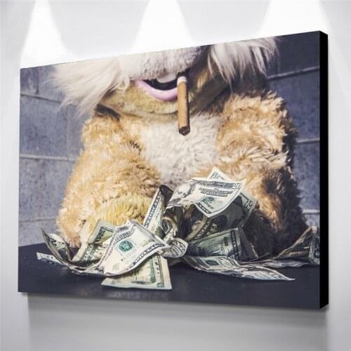 Aesthetic Animal Canvas Paintings Happy Rabbit Wall Art HD Print Posters Home Decor Modular Pictures For Bedroom No Framework