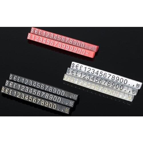 10 Strips Dollar GBP Euro Currency Digital Plastic Jewelry Price Cube Tags Display Numbers Pricing Cubes For Watch Jewelry Shop