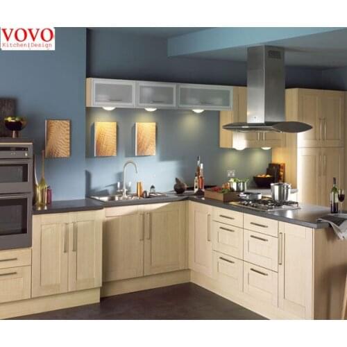 Birch wood kitchen cabinet