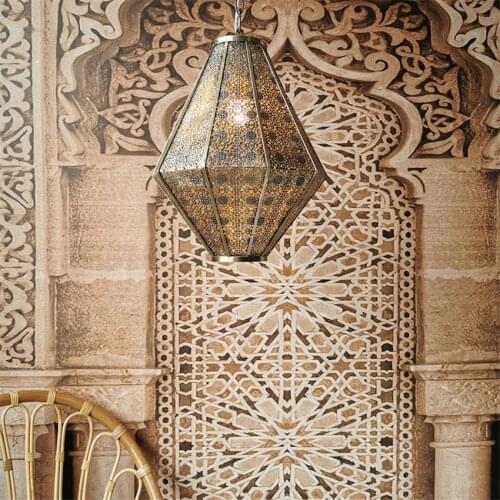 Moroccan diamond hollow carved pendant lights living room bedroom restaurant hotel bar shop lamps decorated hanging lights ligh