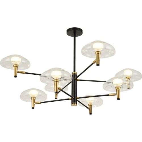 Postmorden metal chandelier for home iron bubble glass pendant light luxury livingroom lamp