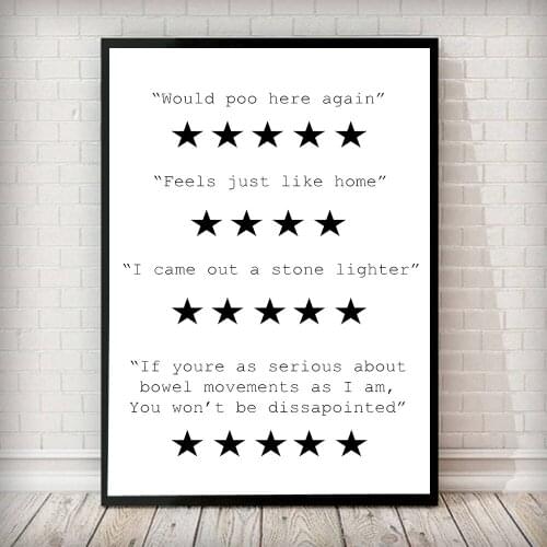 Toilet Wall Art Canvas Painting Modern Funny Bathroom Would Poo Here Again Poster Prints Humour Picture Bathroom Home Decor